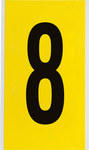 imagen de Brady 3470-8 Etiqueta de número - 8 - Negro sobre amarillo - 5 pulg. x 9 pulg. - B-498