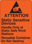 imagen de Brady SL-1 Black on Orange Rectangle Paper Static Warning Label - 2.5 in Width - 1.812 in Height - B-121