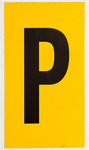 imagen de Brady 1570-P Etiqueta en forma de letra - P - Negro sobre amarillo - 5 pulg. x 9 pulg. - B-946
