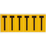 imagen de Brady 1550-T Etiqueta en forma de letra - T - Negro sobre amarillo - 1 1/2 pulg. x 3 1/2 pulg. - B-946