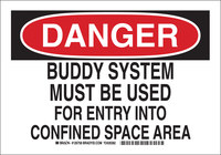 imagen de Brady B-555 Aluminio Rectángulo Letrero de espacio restringido Blanco - 14 pulg. Ancho x 10 pulg. Altura - 126759