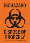 imagen de Brady B-555 Aluminio Rectángulo Letrero de peligro biológico Naranja - 10 pulg. Ancho x 14 pulg. Altura - 126627