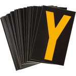 imagen de Bradylite 5000-Y Etiqueta en forma de letra - Y - Amarillo sobre negro - 1 3/4 pulg. x 2 7/8 pulg. - B-997