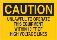 imagen de Brady B-302 Poliéster Rectángulo Cartel de seguridad del equipo Amarillo - 10 pulg. Ancho x 7 pulg. Altura - Laminado - 84855