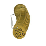 imagen de Brady 23261 Etiqueta para válvula numerada con encabezado - 1 1/2''de diámetro - Latón - B-907