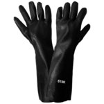imagen de Global Glove Negro 10(XL) PVC Guantes resistentes a productos químicos - acabado Áspero - Longitud 18 pulg. - 816679-01689