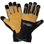 imagen de Global Glove Gripster Sport AC2008SC Oro/Negro Grande Cuero Piel de cabra Guantes resistentes a cortes - 816368-02685