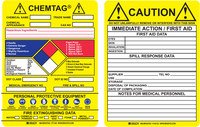 imagen de Brady Chemtag CHEM-CTI500 Negro/Azul/Rojo/Amarillo Vinilo Inserción de etiqueta de sustancia peligrosa - Ancho 7 5/8 pulg. - Altura 5 3/4 pulg. - 14278