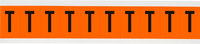 imagen de Brady 6570-T Etiqueta en forma de letra - T - Negro sobre naranja - 7/8 pulg. x 2 1/4 pulg. - B-946