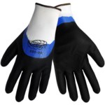 imagen de Global Glove Tsunami Grip 590 Black/Blue 9 Polyester Work Gloves - Nitrile/Nitrile Foam Palm & Over Knuckles Coating - 590/9