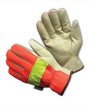 imagen de PIP 125-468 Orange/White/Yellow Medium Grain Pigskin Leather/Nylon Driver's Gloves - Keystone Thumb - 9.5 in Length - 125-468/M