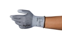 imagen de Ansell HyFlex Grey 8 Supported Cut-Resistant Gloves - EN ISO 21420:2020 Rating - ANSI 5 Cut Resistance - Polyurethane Palm & Fingertips Coating - 11-755 SZ 8