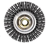 imagen de Weiler Roughneck Max 13131 Wheel Brush - 4 in Dia - Knotted - Stringer Bead Steel Bristle