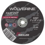 imagen de Weiler Wolverine Cutoff Wheel 56270 - Type 1 - Straight Wheel - 3 in - Aluminum Oxide - 36 - T