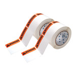 imagen de Brady THTEL-184-483-1-WA Rollo de etiquetas troqueladas para impresoras - 3 pulg. x 3 pulg. - Poliéster - Negro/Naranja sobre blanco - B-483