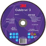 imagen de 3M Cubitron 3 Cut and Grind Wheel 89164 - Type 27 (Depressed Center) - 9 in - Precision Shaped Ceramic Aluminum Oxide - 36+