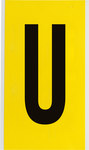 imagen de Brady 3470-U Etiqueta en forma de letra - U - Negro sobre amarillo - 5 pulg. x 9 pulg. - B-498