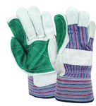 imagen de Red Steer 15064 Green/White Large Cowhide Suede Leather Driver's Gloves - Wing Thumb - 15064-L