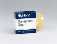 imagen de 3M Highland 5910 Transparente Cinta de oficina - 3/4 pulg. Anchura x 1296 pulg. Longitud - Un solo lado Adhesiva - 07443