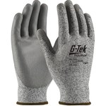 imagen de PIP G-Tek PolyKor 16-150 Black/White/Gray Large Cut-Resistant Gloves - ANSI A2 Cut Resistance - Polyurethane Palm & Fingers Coating - 9.4 in Length - 16-150/L