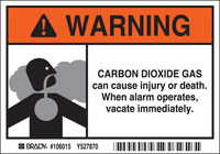 imagen de Brady B-302 Polyester Rectangle White Chemical Warning Sign - 5 in Width x 3.5 in Height - Laminated - 106015