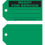imagen de Brady 86745 Negro sobre verde Cartulina Etiqueta de mantenimiento - Ancho 5 3/4 pulg. - Altura 3 pulg. - B-853