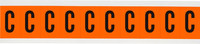 imagen de Brady 6560-C Etiqueta en forma de letra - C - Negro sobre naranja - 7/8 pulg. x 1 1/2 pulg. - B-946