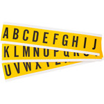 imagen de Brady KIT 1530-LTR Kit de etiquetas de letras - A a Z - Negro sobre amarillo - 7/8 pulg. x 1 1/2 pulg.