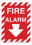 imagen de Brady Bradyglo B-302 Poliéster Rectángulo Cartel de alarma de incendios Rojo - 10 pulg. Ancho x 14 pulg. Altura - Laminado - 86090