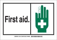 imagen de Brady B-401 Poliestireno Rectángulo Letrero de primeros auxilios - 10 pulg. Ancho x 7 pulg. Altura - 21814