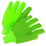 imagen de West Chester K81SCNCGRIPD Verde de alta visibilidad Grande Algodón/Poliéster Guantes de uso general - Pulgar recto - Longitud 10.5 pulg. - 662909-800176