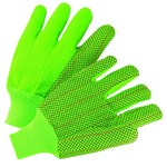 imagen de West Chester K81SCNCGRIPD High-Visibility Green Large Cotton/Polyester General Purpose Gloves - Straight Thumb - 10.5 in Length