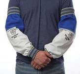 imagen de Tillman White/Blue 22 in Cotton/Goatskin Welding Sleeves - 608134-09215