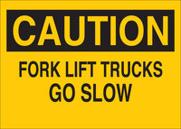 imagen de Brady B-555 Aluminio Rectángulo Letrero de tránsito de montacargas y camiones de almacén Amarillo - 10 pulg. Ancho x 7 pulg. Altura - 42418