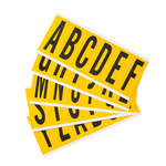 imagen de Brady KIT 1550-LTR Kit de etiquetas de letras - A a Z - Negro sobre amarillo - 1 1/2 pulg. x 3 1/2 pulg.