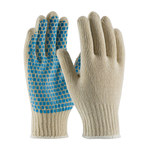 imagen de PIP 37-C110B Blue/White Small Cotton/Polyester General Purpose Gloves - PVC Brick Pattern Palm & Fingers Coating - 8.9 in Length - 37-C110B/S