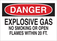 imagen de Brady B-401 Poliestireno Rectángulo Cartel de advertencia de explosivos Blanco - 10 pulg. Ancho x 7 pulg. Altura - 25430