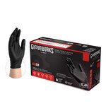 imagen de Ammex Gloveworks Negro Grande Nitrilo Guantes desechables - Grado Industrial - acabado Con textura - ammex gpnb4 lg