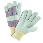 imagen de West Chester 350 Blue/Red Large Split Cowhide Canvas/Leather Work Gloves - Wing Thumb - 10.5 in Length