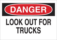 imagen de Brady B-555 Aluminio Rectángulo Letrero de tránsito de montacargas y camiones de almacén Blanco - 10 pulg. Ancho x 7 pulg. Altura - 42526