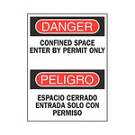 imagen de Brady B-401 Poliestireno Rectángulo Letrero de espacio restringido Blanco - 10 pulg. Ancho x 14 pulg. Altura - Idioma Inglés/Español - 39087