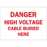 imagen de Brady B-555 Aluminio Rectángulo Cartel de cable o línea enterrada Blanco - 10 pulg. Ancho x 7 pulg. Altura - 41133