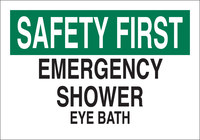 imagen de Brady B-302 Poliéster Triángulo Cartel de lavado de ojos y ducha Blanco - 10 pulg. Ancho x 7 pulg. Altura - Laminado - 85045