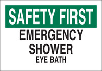 imagen de Brady B-555 Aluminio Rectángulo Cartel de lavado de ojos y ducha Blanco - 14 pulg. Ancho x 10 pulg. Altura - 43152
