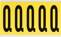 imagen de Brady 3460-Q Etiqueta en forma de letra - Q - Negro sobre amarillo - 1 3/4 pulg. x 5 pulg. - B-498