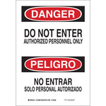imagen de Brady B-302 Poliéster Rectángulo Cartel de área restringida Blanco - 10 pulg. Ancho x 14 pulg. Altura - Laminado - Idioma Inglés/Español - 90810