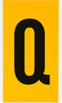 imagen de Brady 1570-Q Etiqueta en forma de letra - Q - Negro sobre amarillo - 5 pulg. x 9 pulg. - B-946