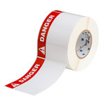 imagen de Brady THTEL-25-483-.5-DA Rollo de etiquetas troqueladas para impresoras - 6 pulg. x 4 pulg. - Poliéster - Blanco - B-483