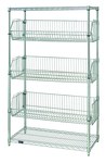 imagen de Quantum Storage Capacidad de 110 libras por cesta Cromo Acero al carbono Estantería de alambre - Altura 63 pulg. - 2448BC6C