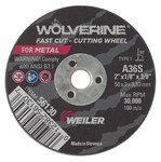 imagen de Weiler Wolverine Cut-Off Wheel 56130 - Type 1 (Straight) - 2 in - Aluminum Oxide - 36 - S